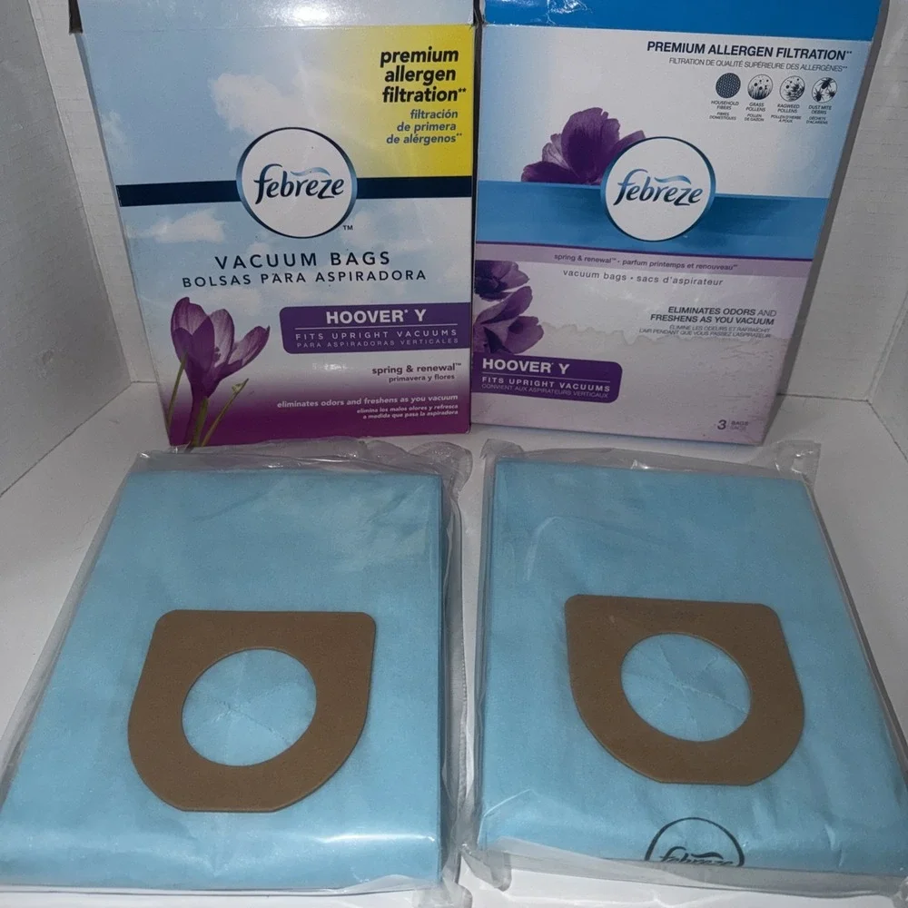 Febreze Vacuum Bags Hoover Y For Upright Vacuums 3 Bags Each - 2 Packs (6 Bags)